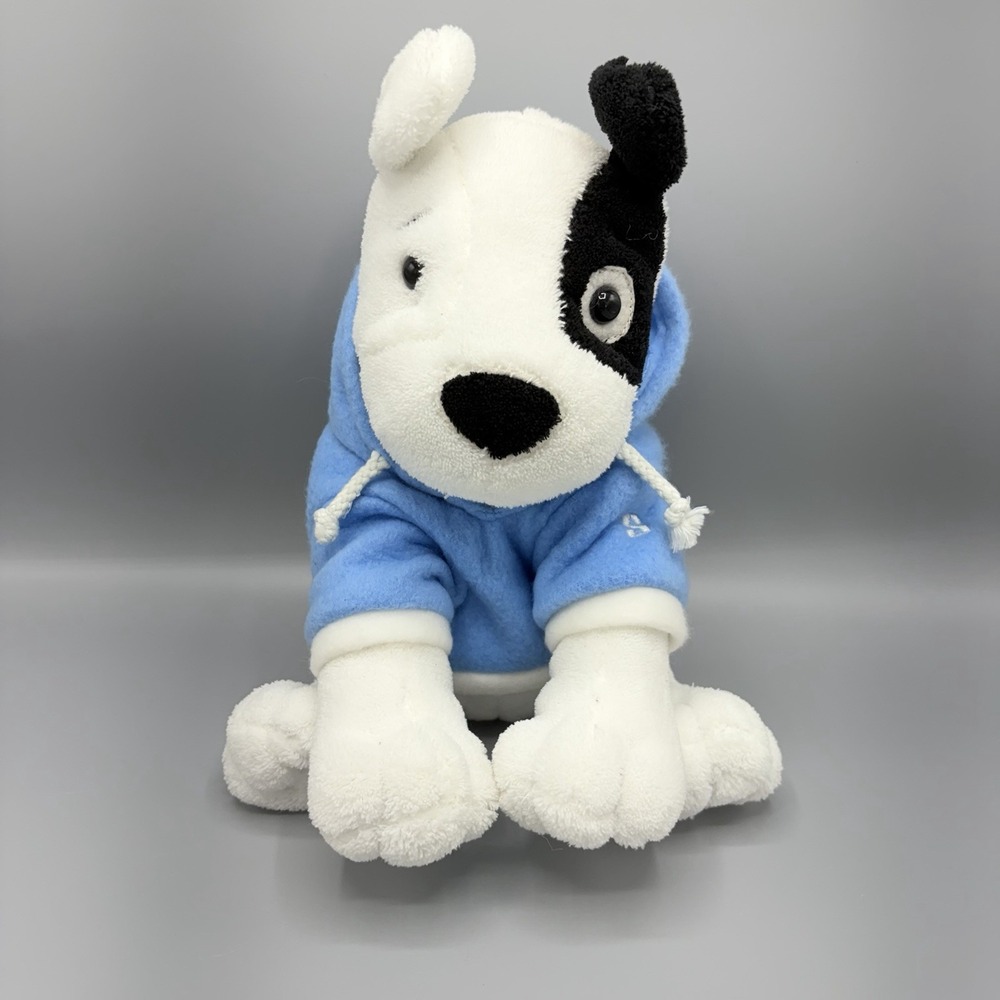 Mervyn's Sprocket Black Eye 10" Puppy Dog Plush Vintage With Hoodie